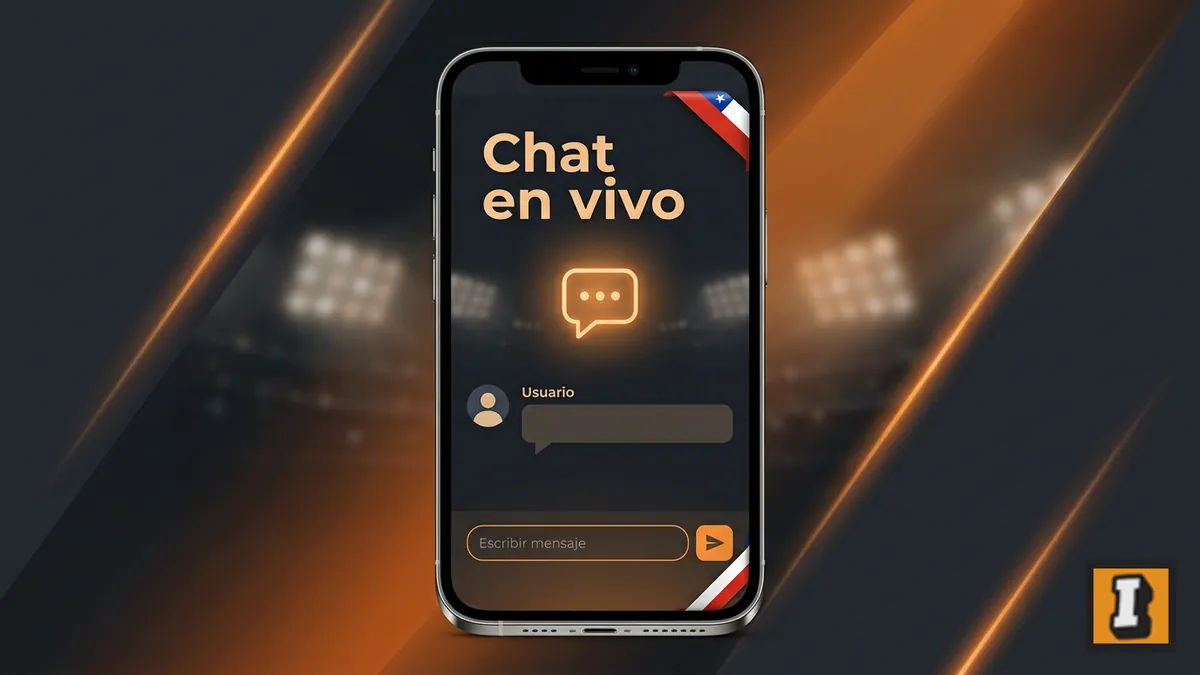 Mockup de chat en vivo para contactar a Inkabet desde Chile, con horarios variables segun la fuente