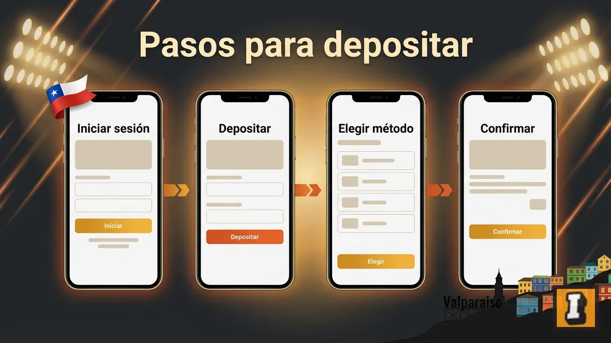 Secuencia de pasos para depositar en Inkabet en el celular, interfaz genérica en español