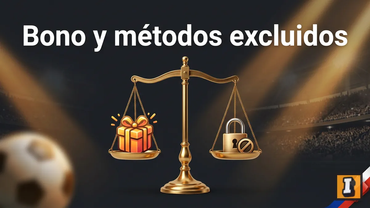 Balanza que ilustra qué métodos de depósito quedan fuera del bono de bienvenida en Inkabet