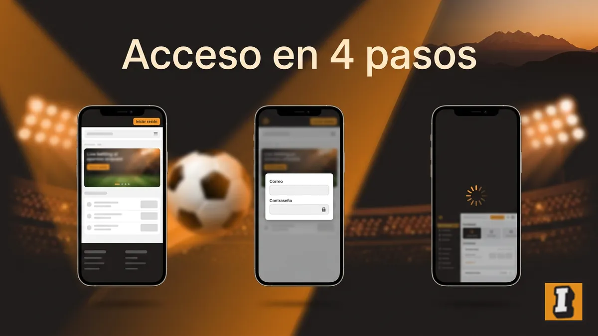 Pasos para iniciar sesión en Inkabet desde computador, formulario con correo y contraseña