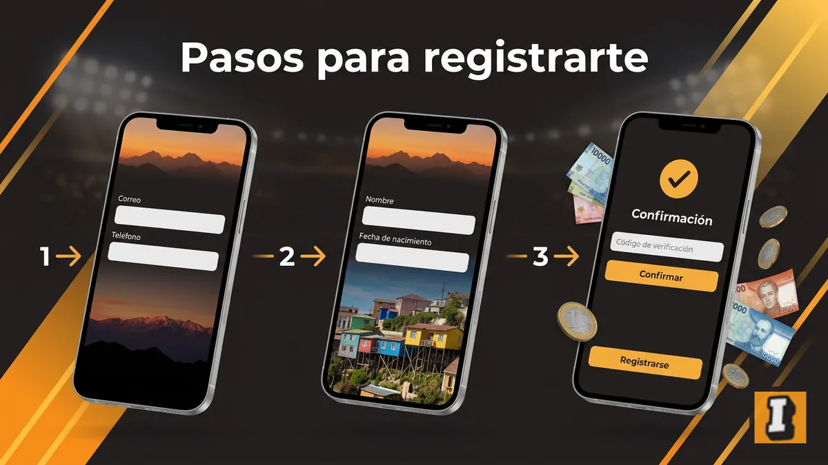 Secuencia de pasos para registrarte en Inkabet desde el computador o el celular
